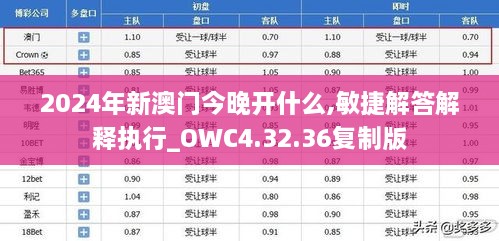 2024年新澳门今晚开什么,敏捷解答解释执行_OWC4.32.36复制版