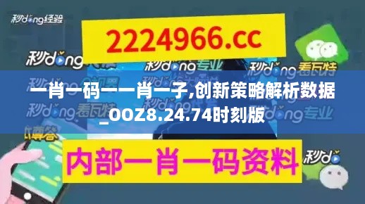 一肖一码一一肖一子,创新策略解析数据_OOZ8.24.74时刻版