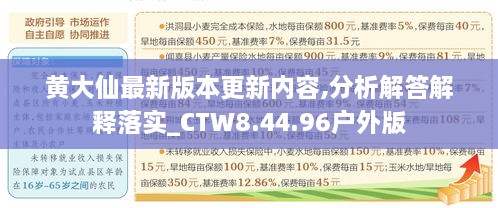 黄大仙最新版本更新内容,分析解答解释落实_CTW8.44.96户外版