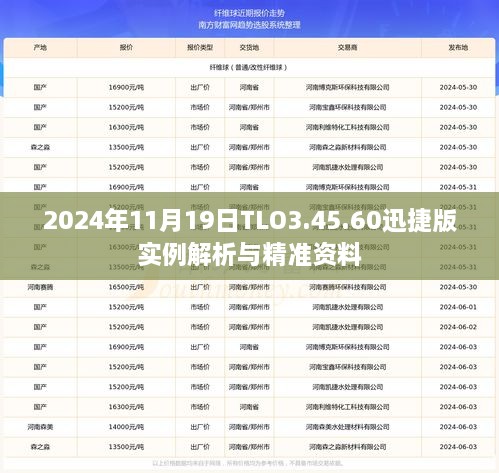 2024年11月19日TLO3.45.60迅捷版实例解析与精准资料