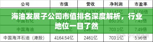 海油发展子公司市值排名深度解析，行业地位一目了然