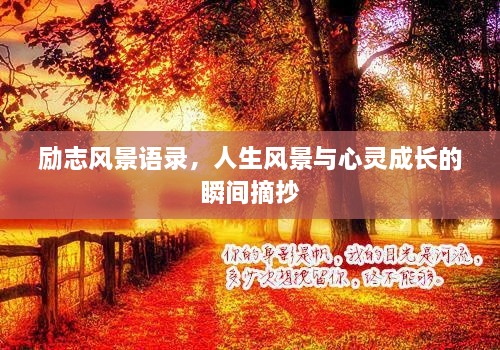 励志风景语录，人生风景与心灵成长的瞬间摘抄