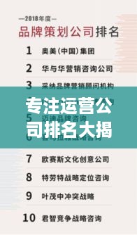 专注运营公司排名大揭秘，影响力深度解析！