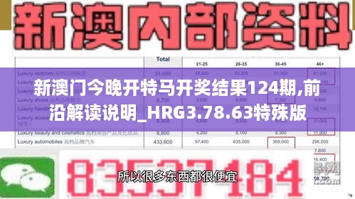 新澳门今晚开特马开奖结果124期,前沿解读说明_HRG3.78.63特殊版