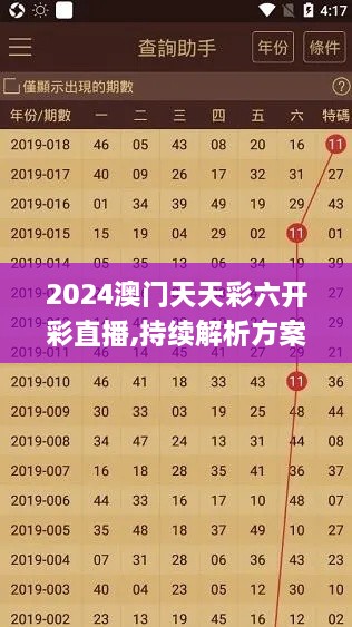 2024澳门天天彩六开彩直播,持续解析方案_JTC1.29.77世界版