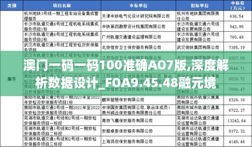 澳门一码一码100准确AO7版,深度解析数据设计_FOA9.45.48融元境