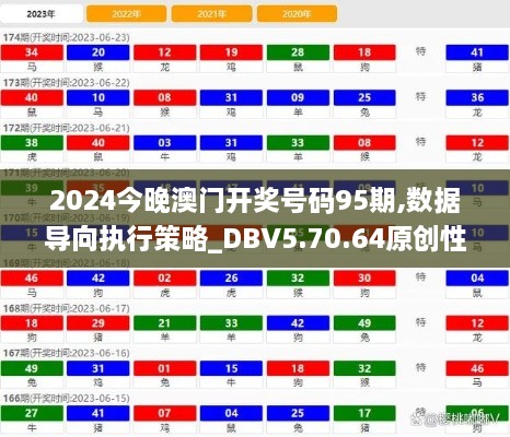 2024今晚澳门开奖号码95期,数据导向执行策略_DBV5.70.64原创性版