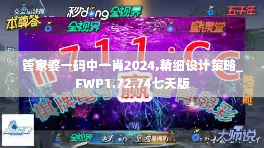 管家婆一码中一肖2024,精细设计策略_FWP1.72.74七天版