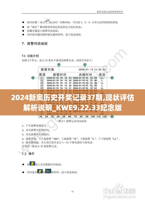 2024新奥历史开奖记录37期,现状评估解析说明_KWE9.22.33纪念版