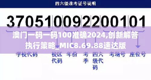 澳门一码一码100准确2024,创新解答执行策略_MIC8.69.88速达版