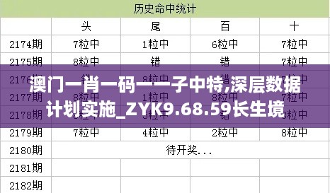 澳门一肖一码一一子中特,深层数据计划实施_ZYK9.68.59长生境