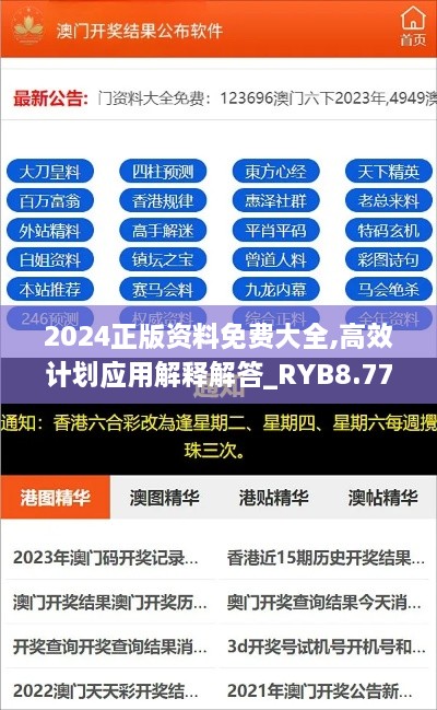 2024正版资料免费大全,高效计划应用解释解答_RYB8.77.62简便版