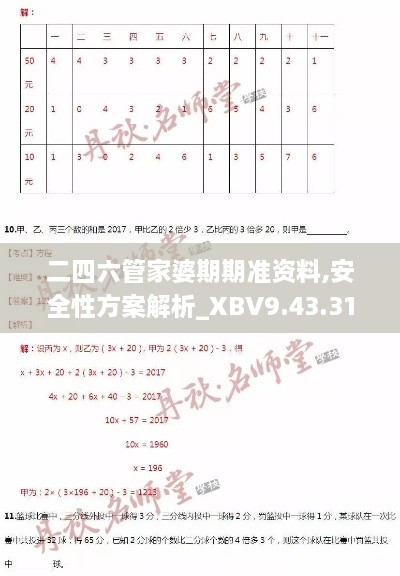 二四六管家婆期期准资料,安全性方案解析_XBV9.43.31精致版