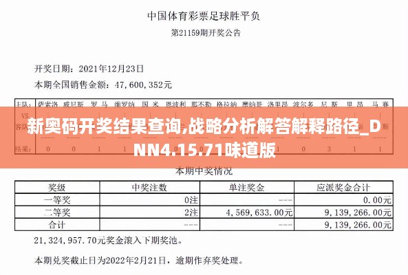 新奥码开奖结果查询,战略分析解答解释路径_DNN4.15.71味道版