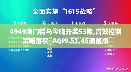 4949澳门特马今晚开奖53期,高效控制策略落实_AQI9.51.45调整版