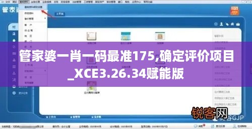 管家婆一肖一码最准175,确定评价项目_XCE3.26.34赋能版