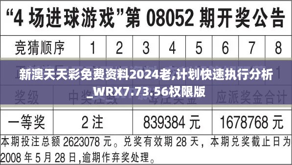 新澳天天彩免费资料2024老,计划快速执行分析_WRX7.73.56权限版