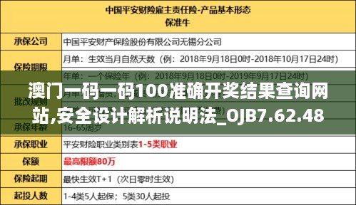 澳门一码一码100准确开奖结果查询网站,安全设计解析说明法_OJB7.62.48Allergo版(意为轻快)