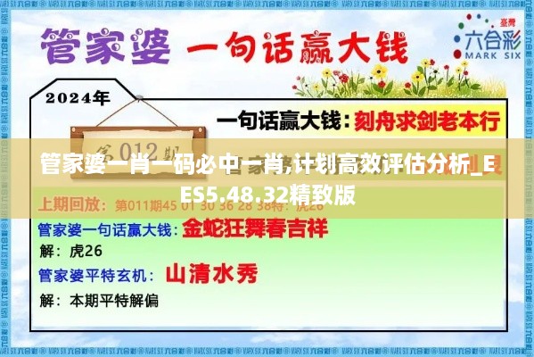 管家婆一肖一码必中一肖,计划高效评估分析_EES5.48.32精致版