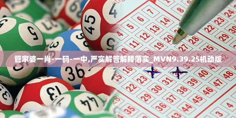 管家婆一肖-一码-一中,严实解答解释落实_MVN9.39.25机动版