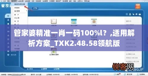 管家婆精准一肖一码100%l？,适用解析方案_TXK2.48.58领航版