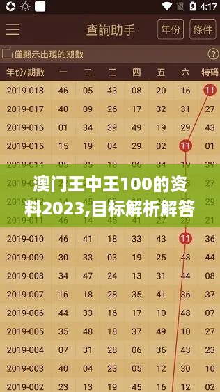 澳门王中王100的资料2023,目标解析解答解释计划_MKZ1.54.47创意版