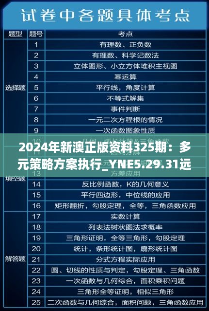 2024年新澳正版资料325期：多元策略方案执行_YNE5.29.31远程版本