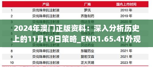 2024年澳门正版资料：深入分析历史上的11月19日策略_ENR1.65.41外观版