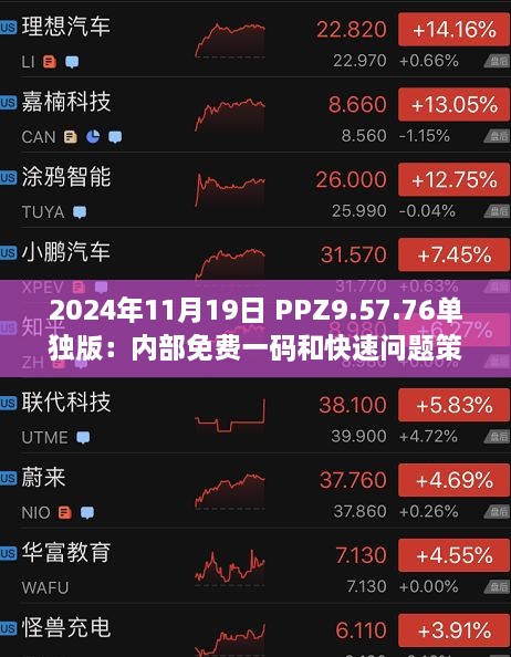 2024年11月19日 PPZ9.57.76单独版：内部免费一码和快速问题策略设计