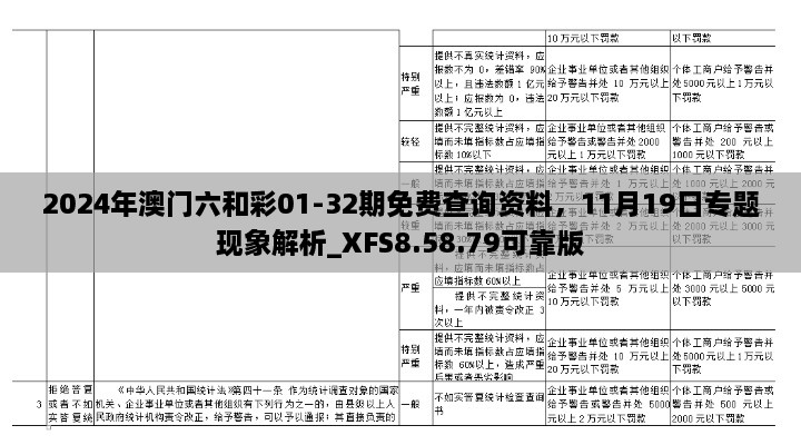 2024年澳门六和彩01-32期免费查询资料，11月19日专题现象解析_XFS8.58.79可靠版