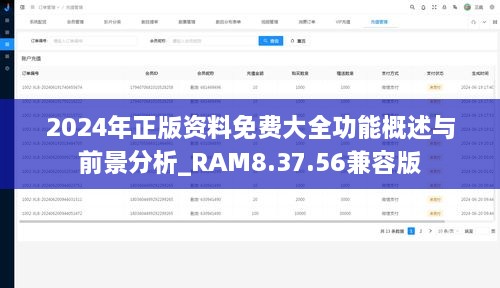 2024年正版资料免费大全功能概述与前景分析_RAM8.37.56兼容版