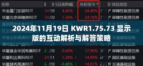 2024年11月19日 KWR1.75.73 显示版的互动解析与解答策略