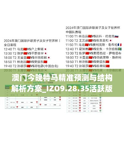 澳门今晚特马精准预测与结构解析方案_IZO9.28.35活跃版