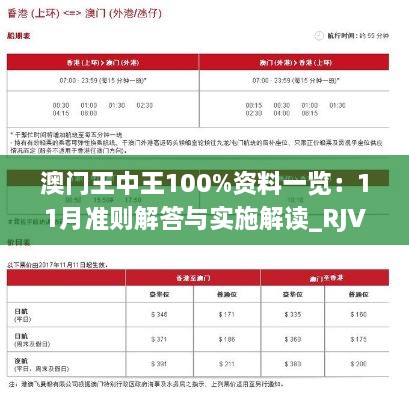 澳门王中王100%资料一览：11月准则解答与实施解读_RJV6.76.23旅行版