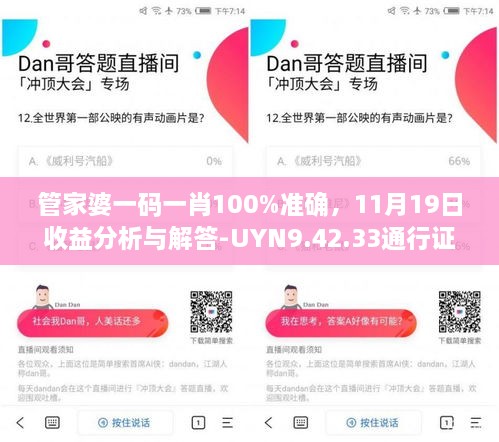 管家婆一码一肖100%准确，11月19日收益分析与解答-UYN9.42.33通行证版