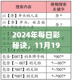 2024年每日彩秘诀，11月19日数据驱动应用_WQH8.48.61掌中宝