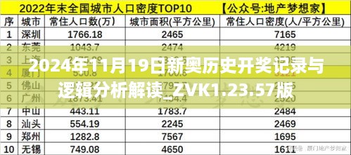 2024年11月19日新奥历史开奖记录与逻辑分析解读_ZVK1.23.57版