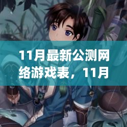 11月最新公测网络游戏表，三大热门新游游戏玩家不容错过