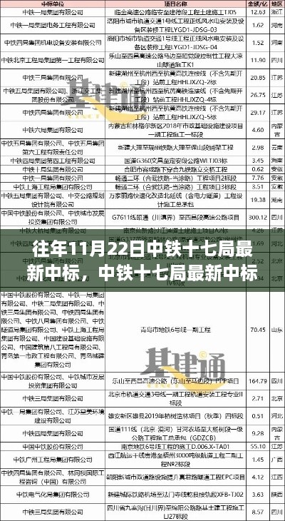 中铁十七局历年11月22日中标项目深度解析，最新中标项目揭秘与历年案例对比分析