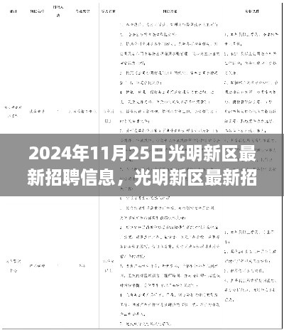 光明新区最新招聘信息亮点解析，22年11月25日概览