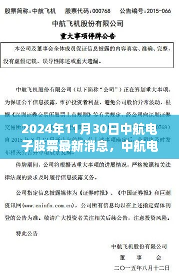 中航电子股票最新动态，与自然美景相遇的心灵之旅启程（2024年11月30日）