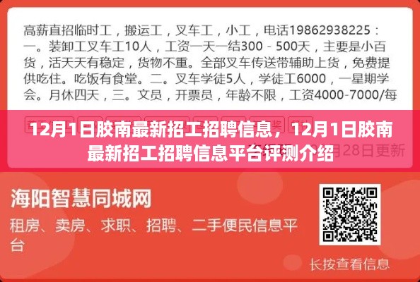 12月1日胶南最新招工招聘信息及平台评测介绍