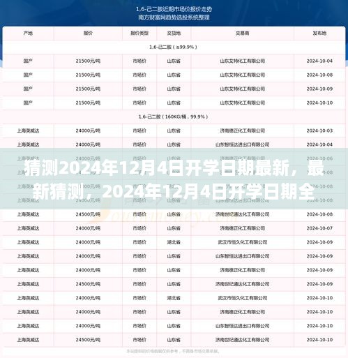 独家解读，最新猜测与全面解读2024年12月4日开学日期