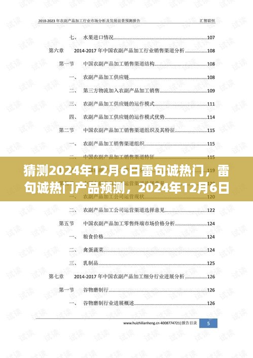 雷句诚热门产品预测，展望2024年12月6日的热门趋势