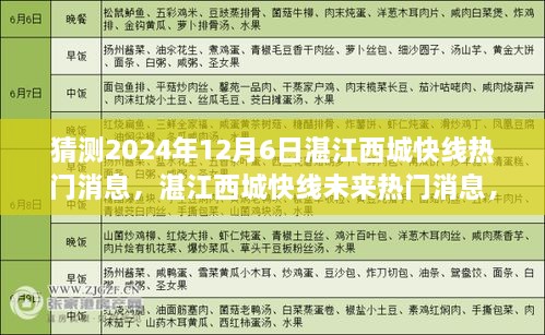 湛江西城快线未来趋势揭秘，学习变化的力量，成就梦想的舞台（猜测至2024年12月6日）