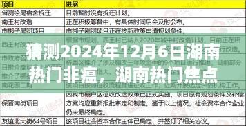 湖南非瘟疫情演变与影响预测，至2024年12月6日的热点分析