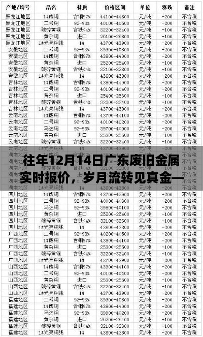 广东废旧金属市场岁月见证，十二月十四日的实时报价与真金风采