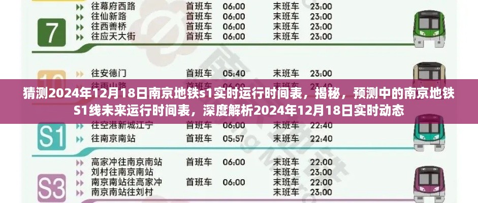 揭秘预测，南京地铁S1线未来运行时间表深度解析，预测2024年南京地铁S1实时动态运行时间表