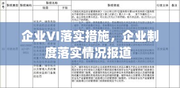 企业VI落实措施，企业制度落实情况报道 