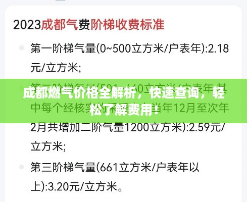 成都燃气价格全解析，快速查询，轻松了解费用！